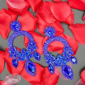 Royal Blue Over Sized Chandelier Earring